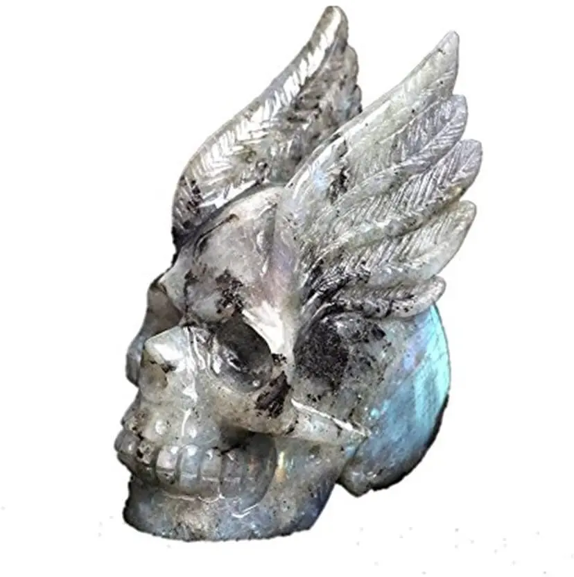 

Carving Skull Crystal Collectible Gemstone Statue Pocket Figurine Sculpture Quartz Decor