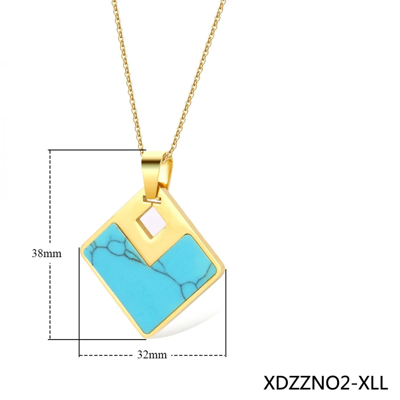 Blue Pink Square Oblong Design Necklace Pendant Earrings Jewlery Sets for Women Gift Fahion XDZZNO2 | Украшения и аксессуары