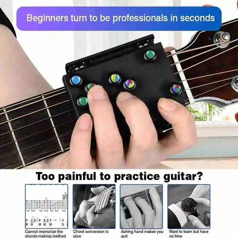

Guitar bomb aid beginner finger training folk guitar auxiliary one-key chord auxiliary artifact pressing chord accessories