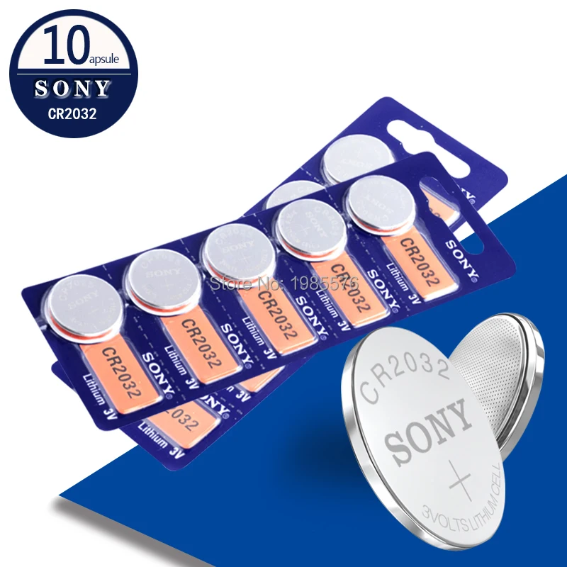10 шт./лот для sony CR2032 3 в оригинальная литиевая батарея часов пульт дистанционного