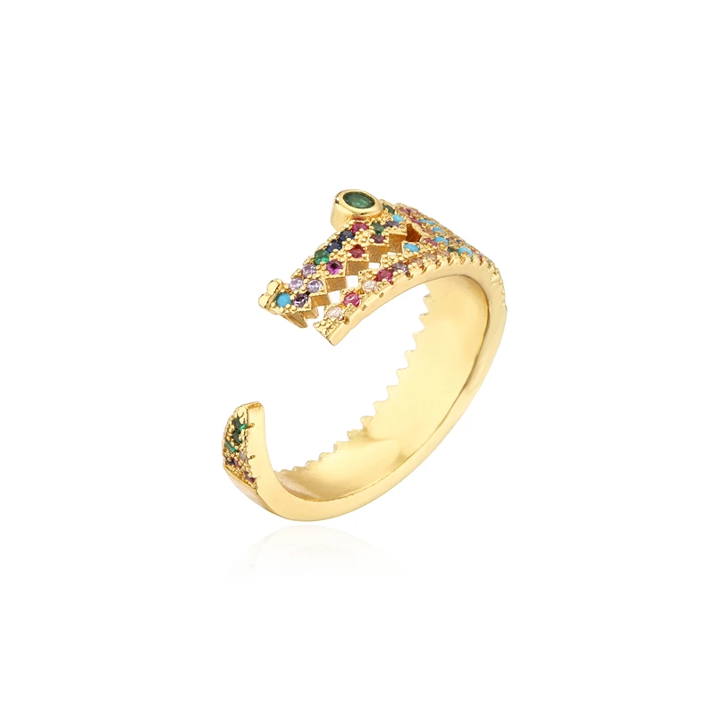 Кольцо женское медное вечерние с крокодиловым крокодилом регулируемое 2021 |