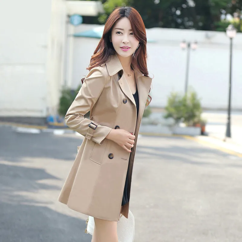 Ветровка двубортный женский европейский Тренч пальто для женщин верхняя одежда