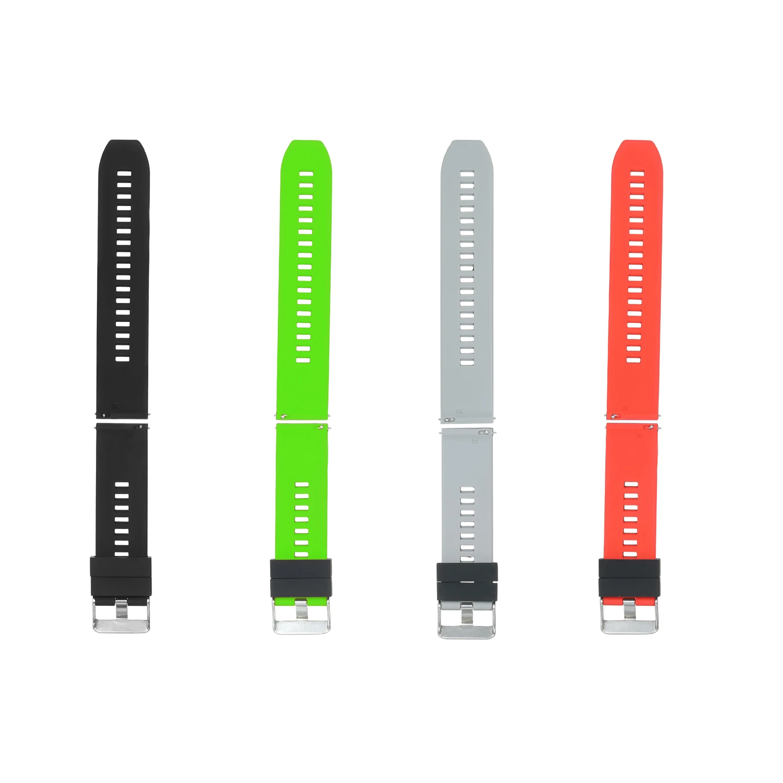 

Watch Band Soft Silicone Quick-Release Strap with Buckle Breathable Watchband Wristband for 20mm/22mm Smart/Traditional Watch