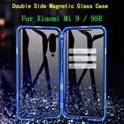 Магнитный чехол-книжка для Xiaomi Mi 9 SE, металлический чехол с полной защитой на 360 градусов, Mi 9 Mi9 SE, двухстороннее стекло, чехлы