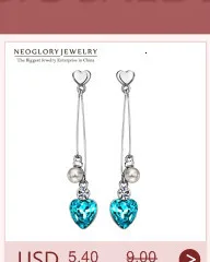Neoglory синяя австрийская Хрустальная Длинная кисточка из горного хрусталя Boho люстра Висячие серьги для женщин Свадебные украшения JS9 B1