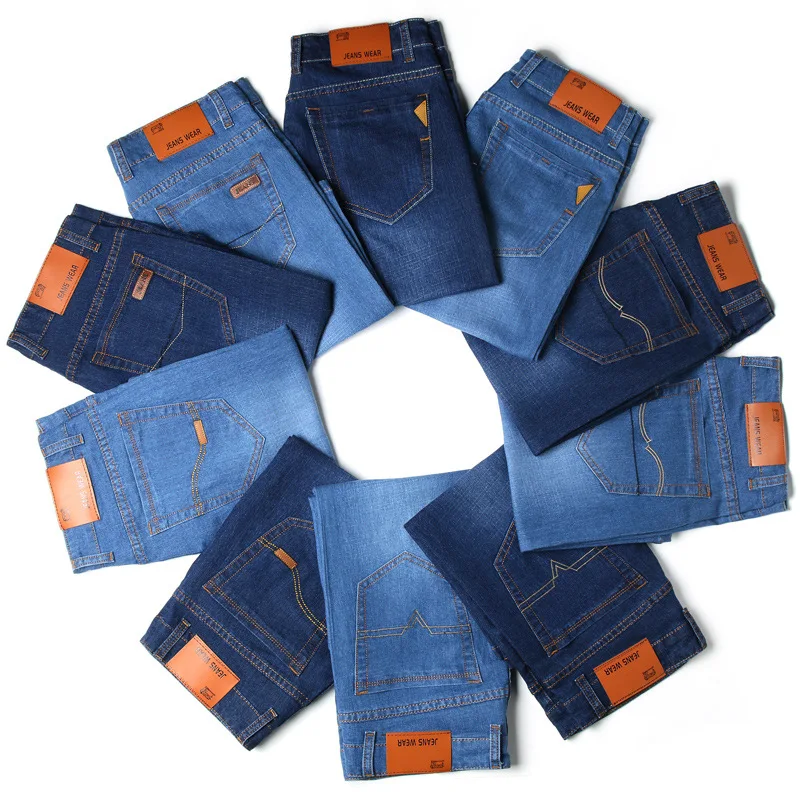 Мужские джинсовые шорты синие прямые эластичные облегающие хлопковые в деловом