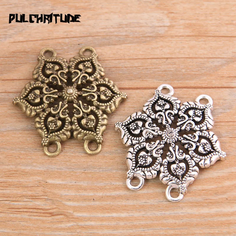 PULCHRITUDE 4 шт. 35*36 мм новый продукт двухцветный пористый цветок из цинкового сплава