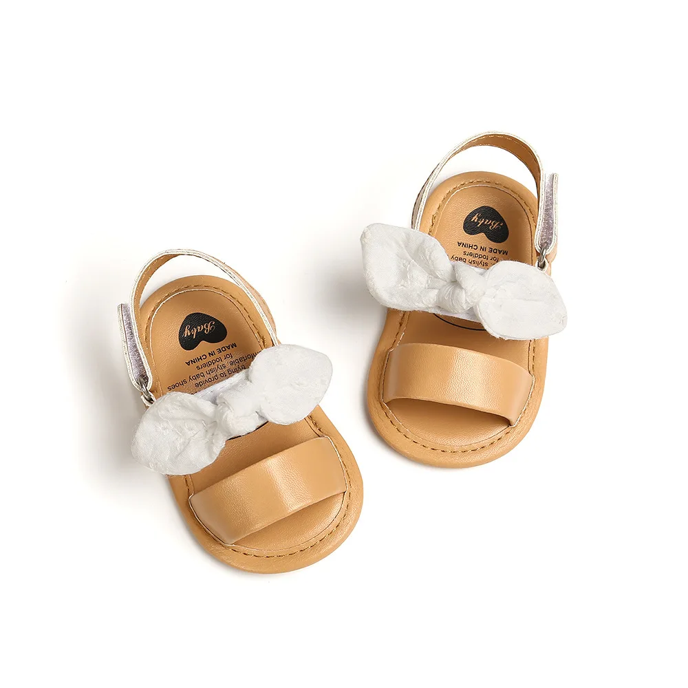 

2021 Fashion Newborn Infant Baby Girls Princess Shoes Bowknot Toddler Children Summer Soft-soled Sandals PU Non-slip Shoes