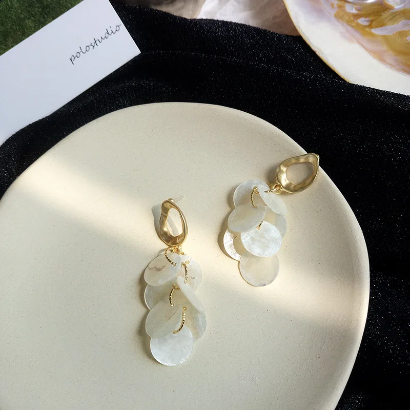 Корейские нестандартные матовые сережки S925 игла темпераментные круглые серьги