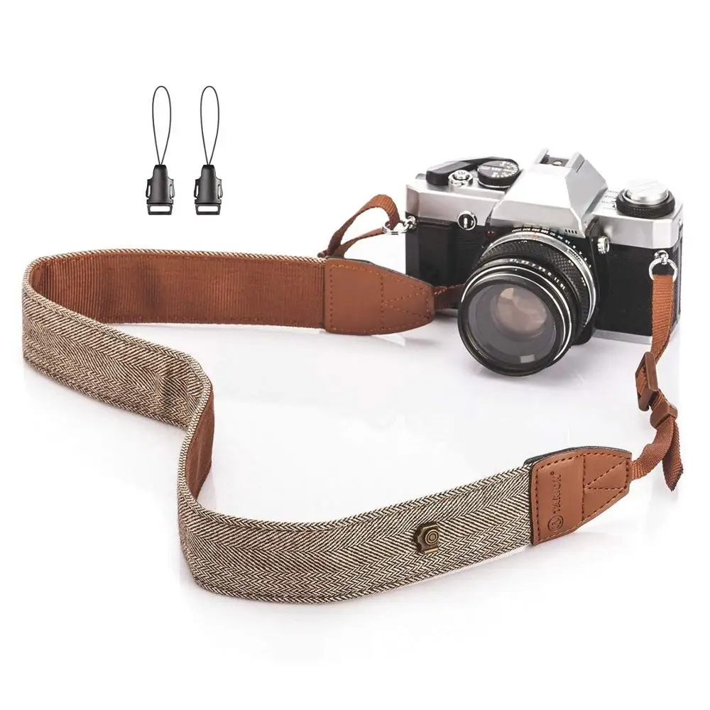 

Foleto Universal Adjustable Camera Shoulder Neck Strap Cotton Leather Belt For Nikon Canon DSLR Cameras Strap Accessories Part