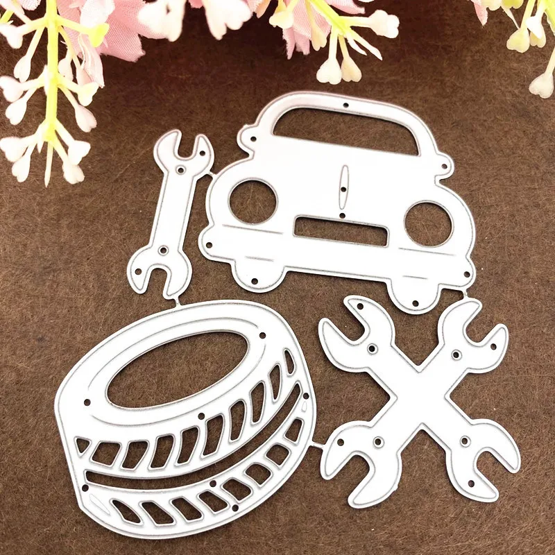

Metal Embossing Cutting Die Tire Wrench Vehicle Scrapbook Paper Model Manual Album Card Art Knife Mould Carbon Steel Knife Mould
