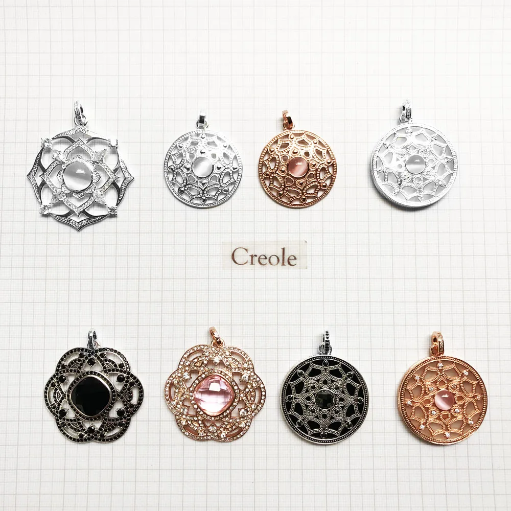 Кулон с цветами розы лотоса летнее украшение из серебра 2019 пробы подарок для