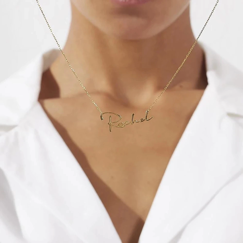 Ожерелье с именем на заказ чокер покрытием из нержавеющей стали ожерелье