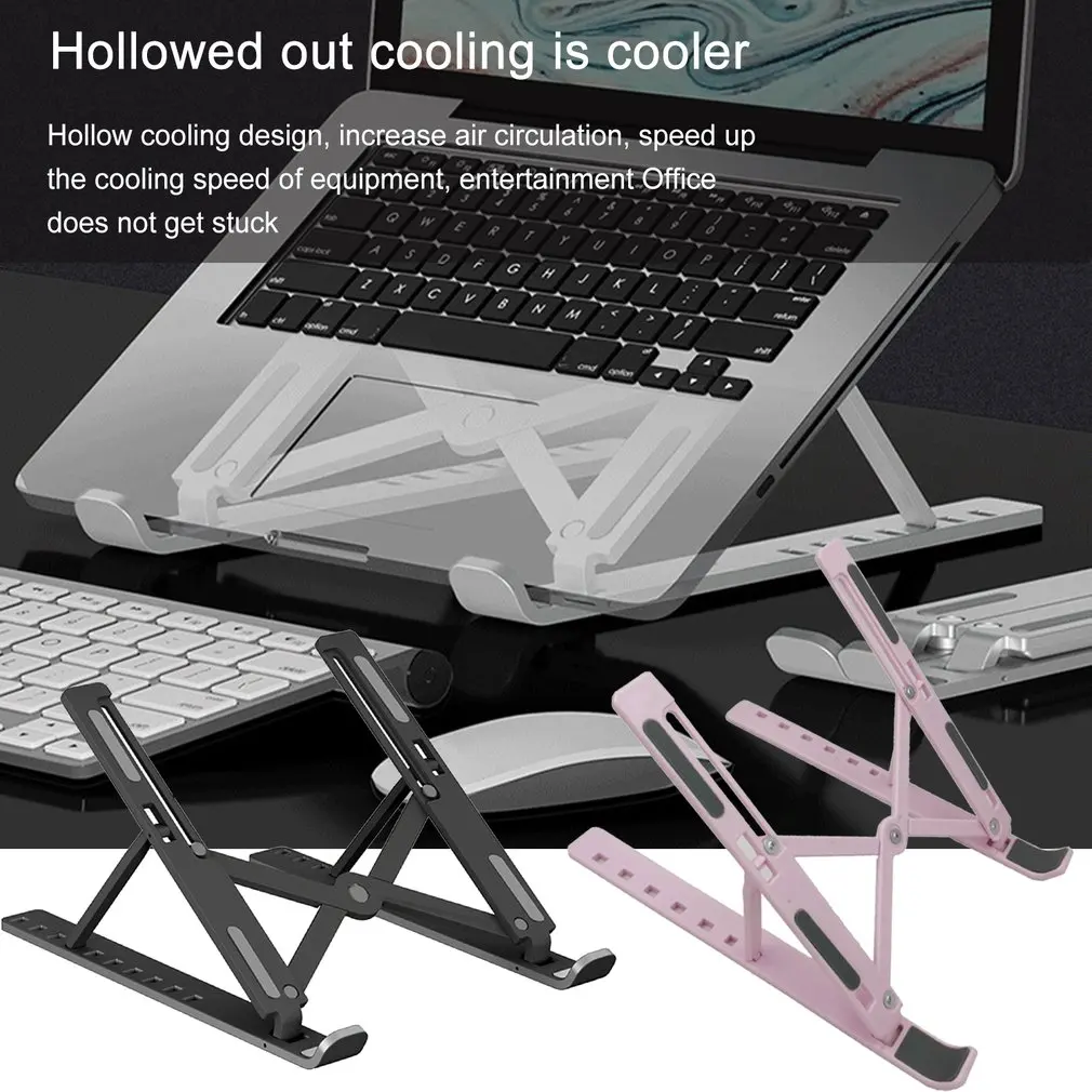 

Laptop Stand for MacBook Pro Air Notebook Holder Foldable Plastic Tablet Stand Phone Stand Cooling Bracket Riser Portable