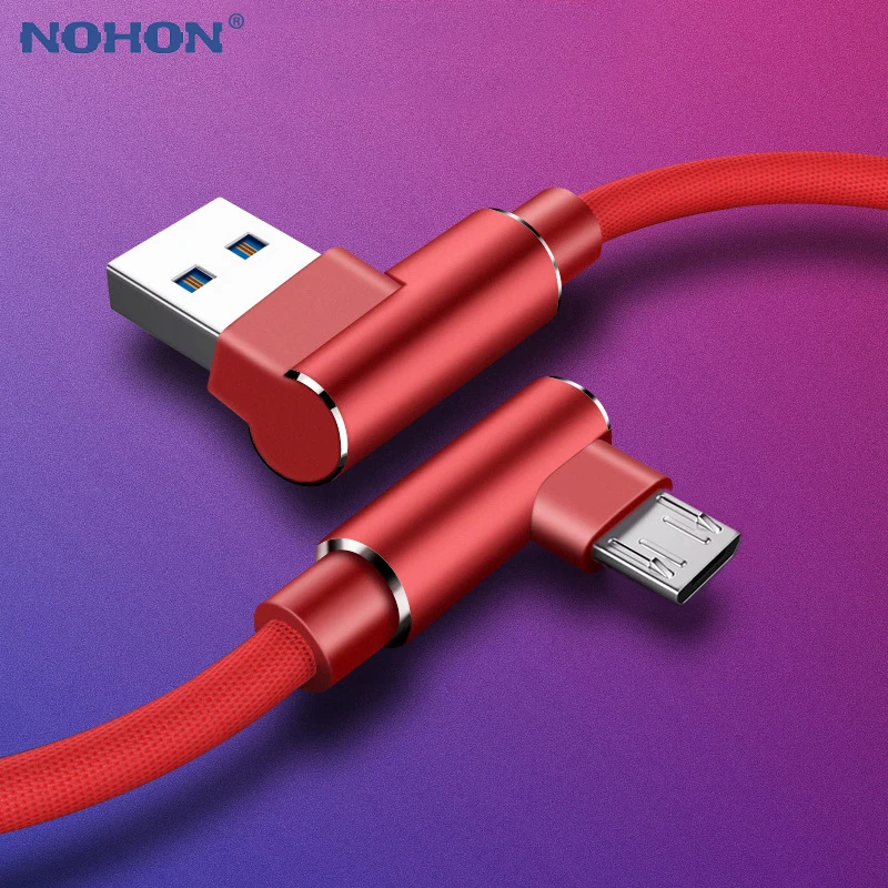 Кабель Micro USB 1 м 2 3 кабель для быстрой зарядки Xiaomi Redmi Note 4X 5 Pro Android 90 градусов данных
