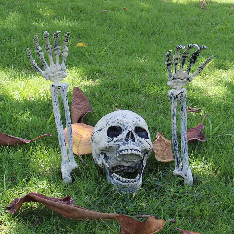 Halloween decoration skull hand bone simulation skull props bar secret room scary skull ornaments