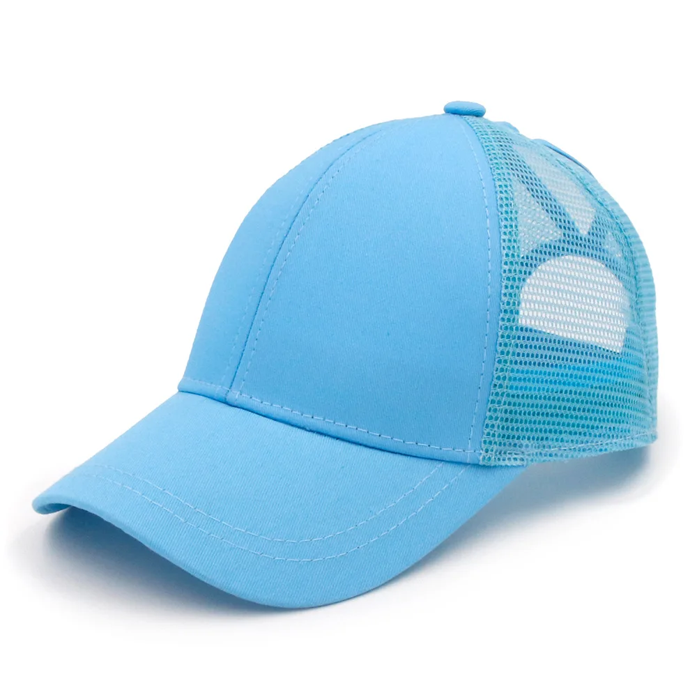 Регулируемая Мужская кепка s повседневная простая сетчатая бейсболка s Snapback Головные уборы для мужчин и женщин хип-хоп кепка для водителя грузовика уличная шляпа для папы - Цвет: Light Blue