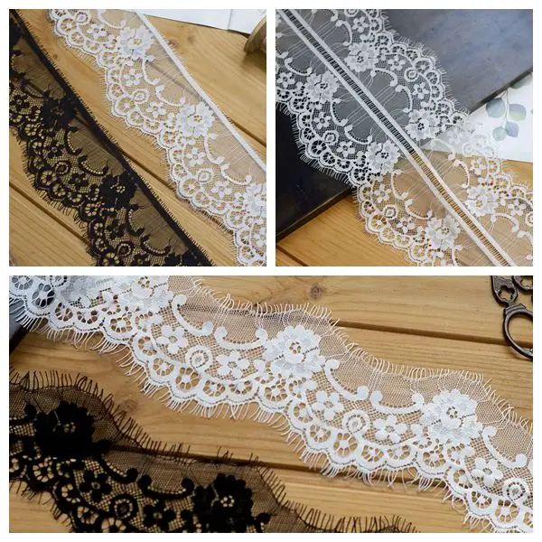 

30 метров белое изысканное кружево с ресничками отделка Цветочная вышивка кружевная отделка DIY аксессуары для одежды 5 см в ширину 15 ярдов/партия