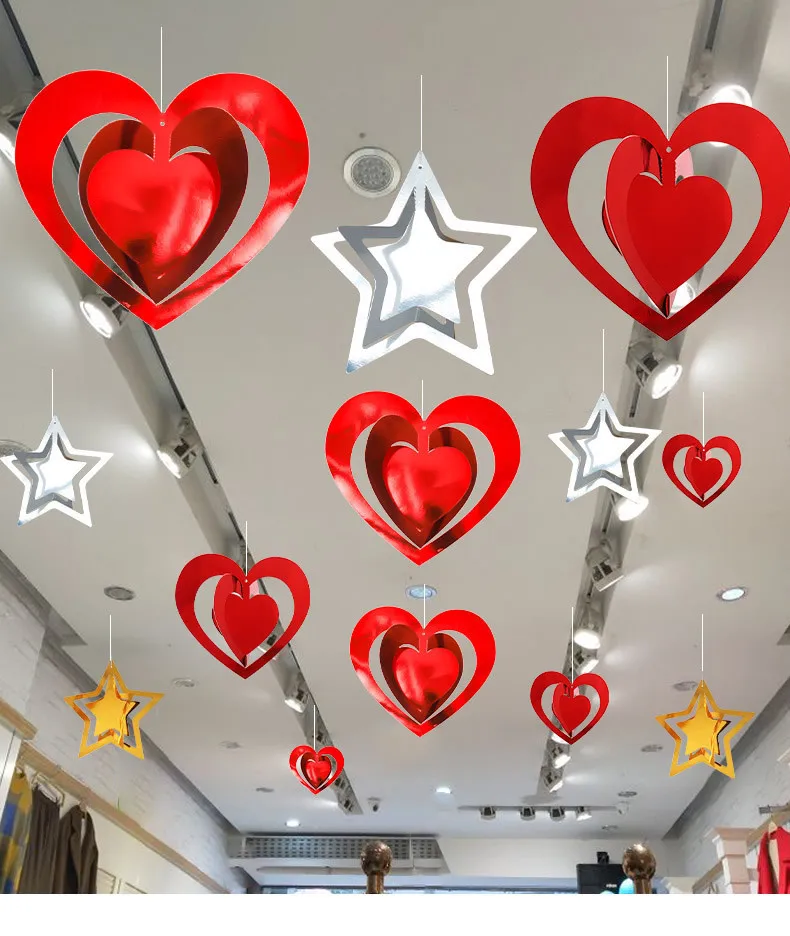 

Decoration Home Merry Xmas Valentine's Day Pendant 3D Butterfly Stars Scene Layout Decoration