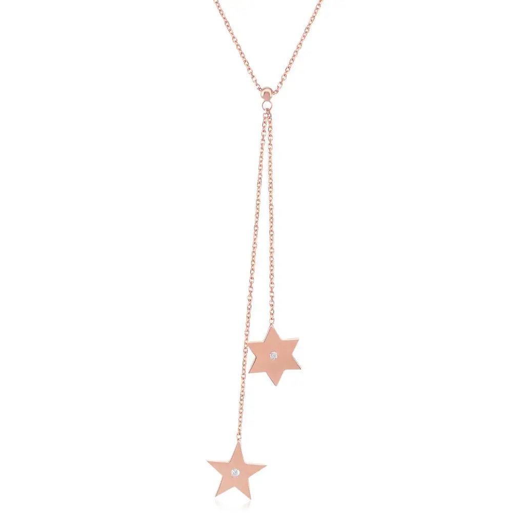 

Double Star Chain Silver Necklace