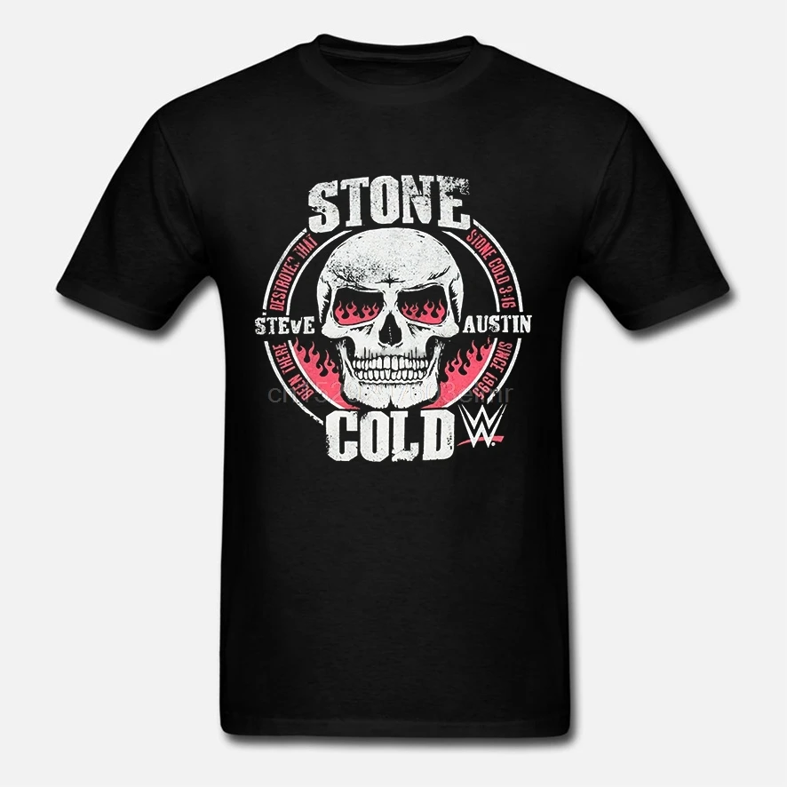 Мужская футболка Stone Cold Steve Auston Fire In The Eyes Лицензированная графическая забавная