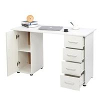 One Door Four Drawers Computer Desk White Computer Desk PC Laptop Study Table Workstation