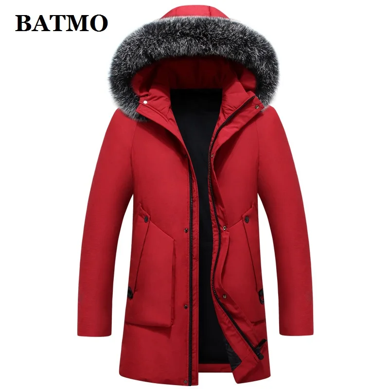 BATMO 2019 Новое поступление Зима 90% белые куртки с капюшоном на утином пуху мужские