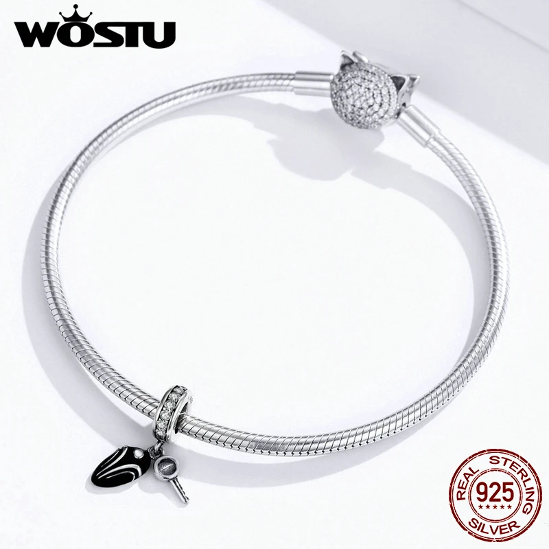 WOSTU подлинное серебро 925 пробы автомобильные брелоки подходят оригинальный