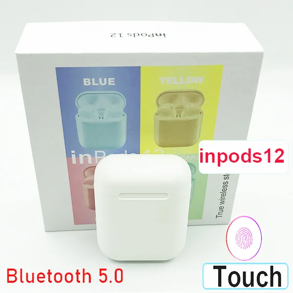 I18 inpods 12 i14 TWS Беспроводные Мини Bluetooth наушники i12 i9s tws стерео гарнитуры наушники для IOS Andorid смартфона - Цвет: inpods 12 white