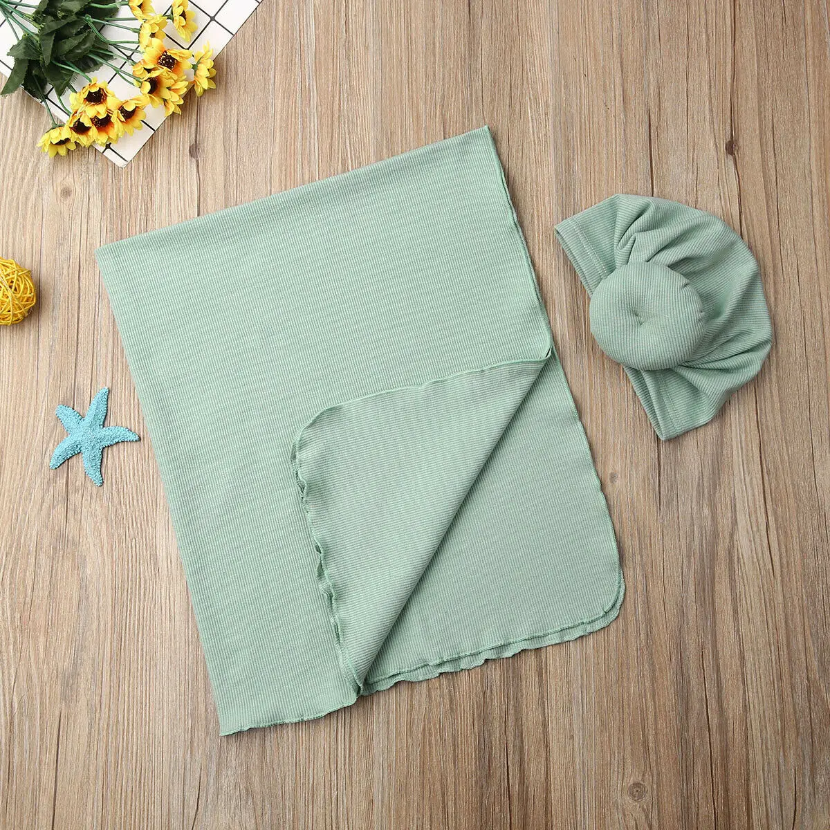 2019 Brand 2pcs Newborn Baby Boy Cocoon Swaddle Solid Blanket Sleeping Muslin Wrap Hat Set | Мать и ребенок