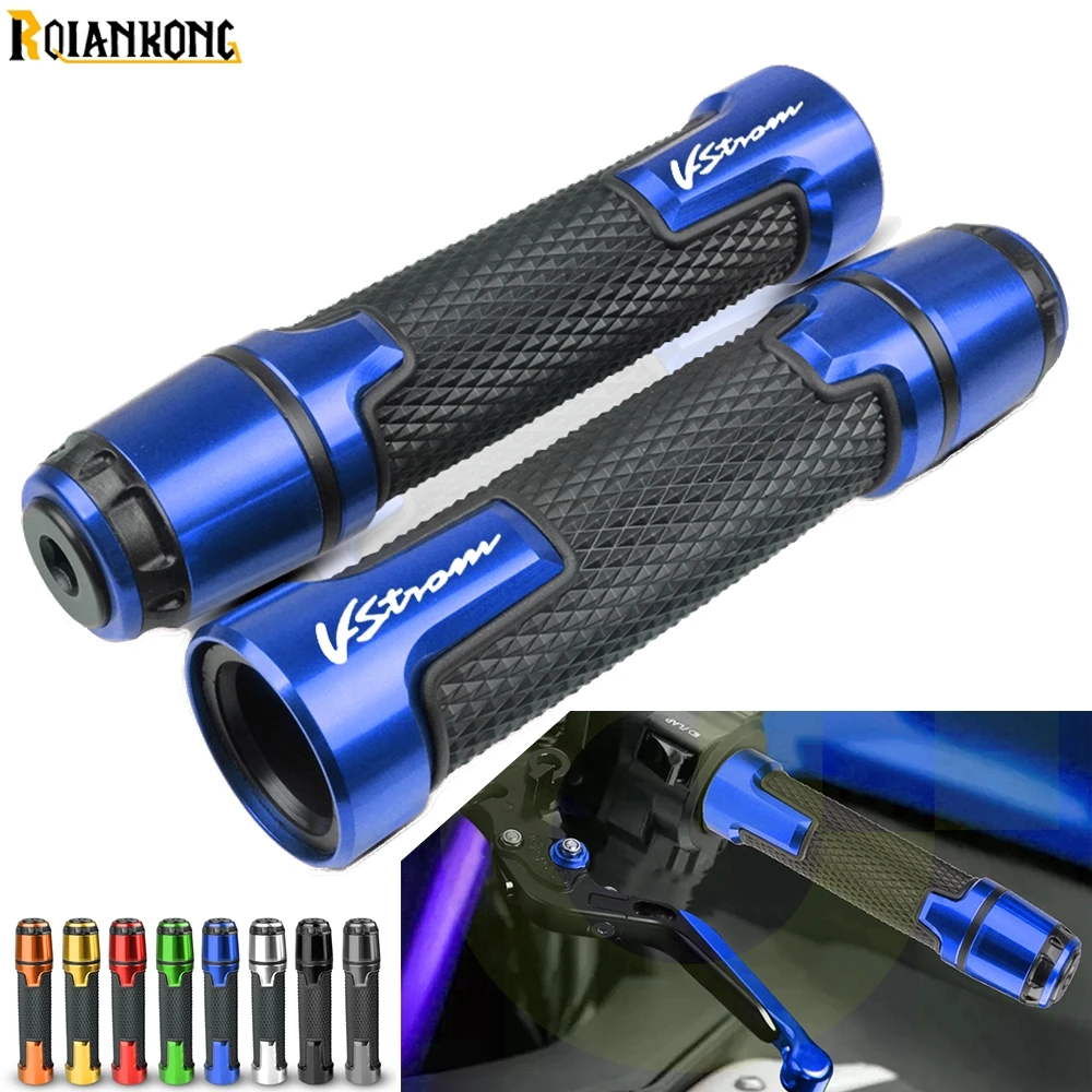 with VStrom logo Motorcycle Anti-Slip Handle Bar Handlebar Hand Grips For SUZUKI DL650 V-Strom DL1000 DL 650/XT 1000/XT V Strom |