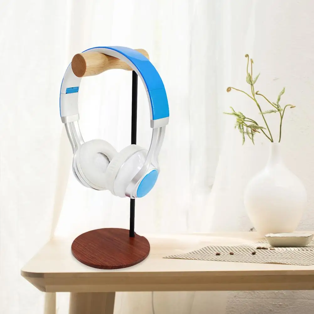 Wooden Earphone Bracket Head-mounted Innovative Desktop Solid Wood Headphone Rack Display Stand Holder For Headset Earbuds | Электроника