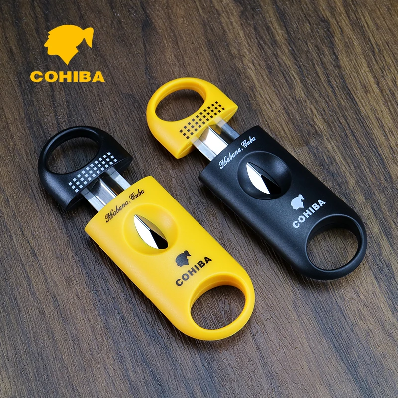 COHIBA пластиковый резак для сигар с V-образным вырезом новые лезвия из нержавеющей