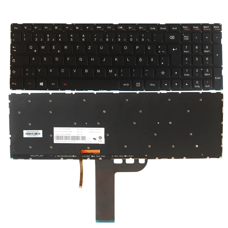 

New german keyboard For Lenovo Flex 3-15 3-1570 3-1580 Edge 2-15 2-1580 GR keyboard Backlit no frame