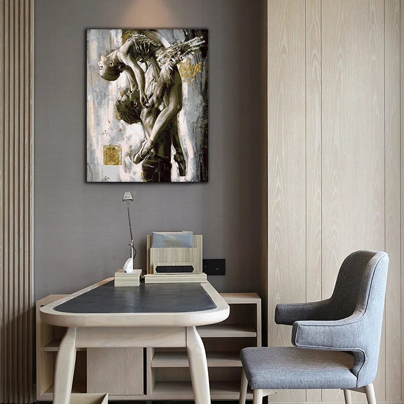 DIY картинки для раскраски по номерам с рисунок танцора Рельеф Живопись в рамке