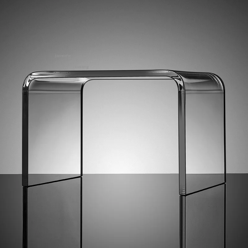 

Nordic Transparent Acrylic Shoe Changing Stool Hallway Hotel Cafe Ottoman Simple Modern Home Living Room Furniture Plastic Chair