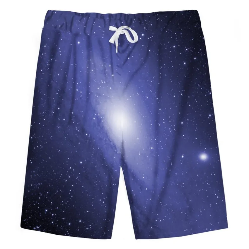 

KISSQIQI Men Short Pants 3D Printed Starry Sky Men's Pants Casual Creative Trend Summer Men's Short Pants Maximum SIze S-4XL