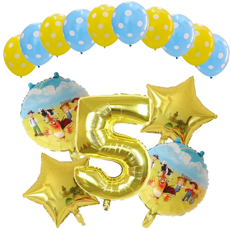 

15pcs Farm Theme Balloons 30inch Number Balloon 1st Birthday Party Decor Balloon Toys For Kids Farm Party Air Globos Supplies