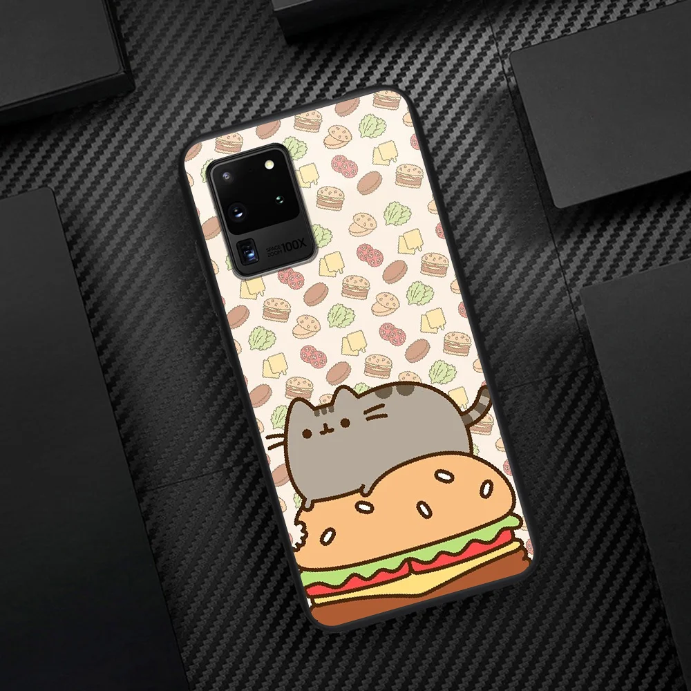 

Pusheen Cat Phone Case Cover Hull For Samsung Galaxy S 6 7 8 9 10 e 20 Edge Note 8 9 10 Plus black Waterproof Painting Coque