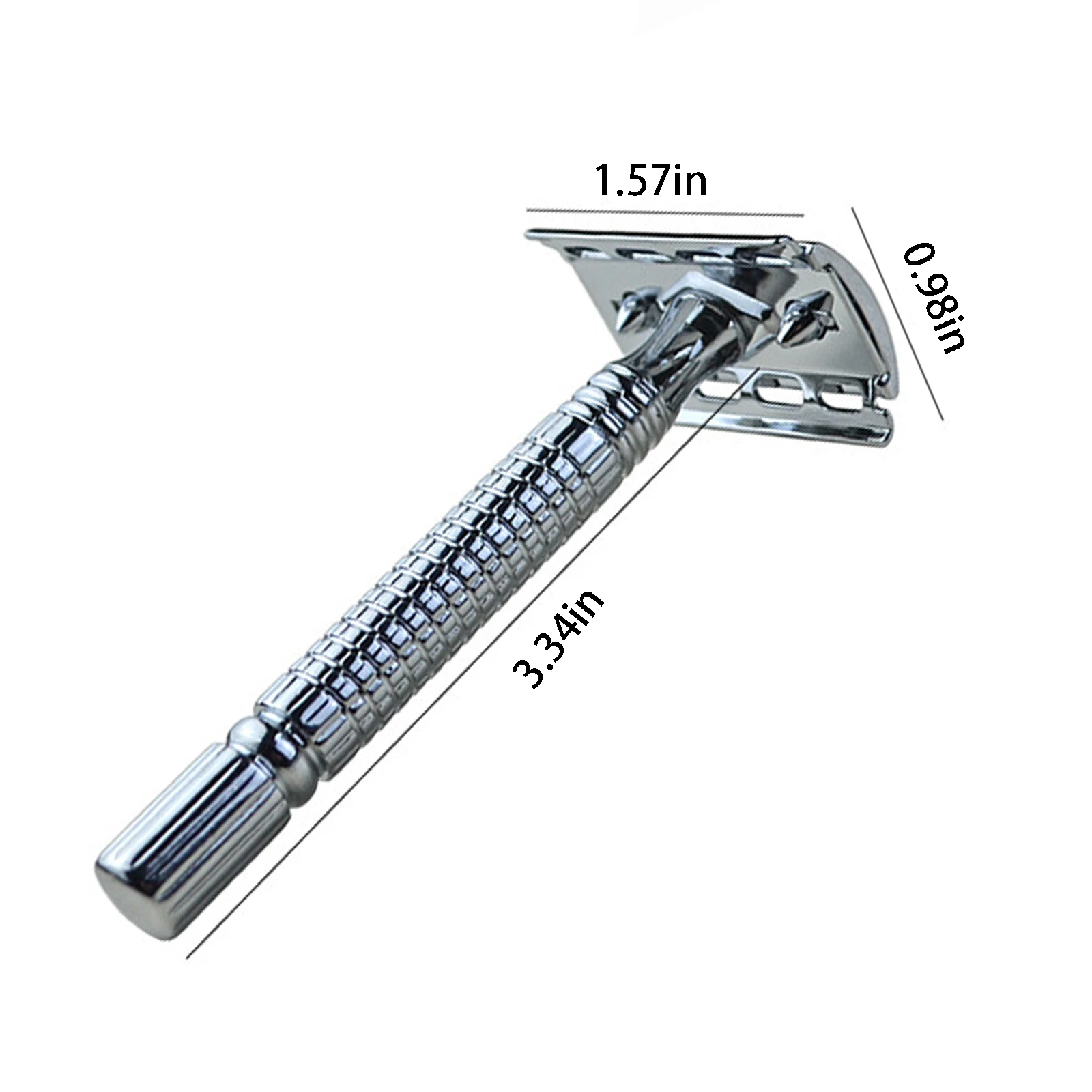 

1 Pcs Razor Men's Shaving Metal Steel Handle Safety Razor Double-edged Razor With Travel Packaging