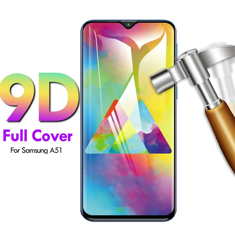 Полное покрытие защитный стеклянный чехол для Samsung Galaxy A51 A50 A40 A30 A20e A60 A70