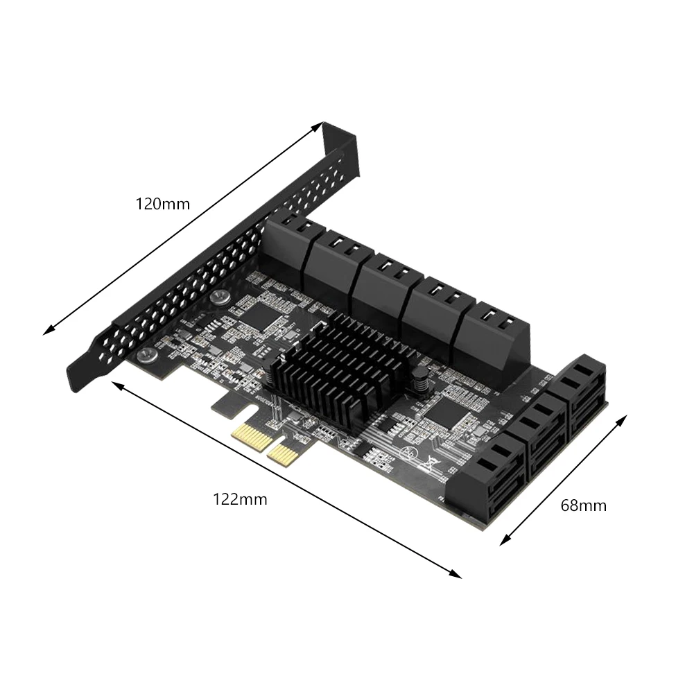 

NEW PCIE SATA Expansion Card PCIE X1 to 16 Port SATA3.0 6Gbps Adapter Card Multi-Port Hard Disk Riser Card Mining Add on Cards