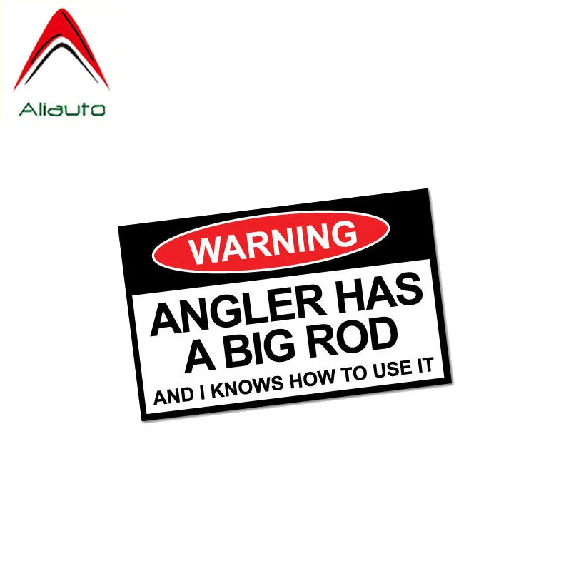 Забавная Автомобильная наклейка Aliauto креативная с предупреждениями о рыбалке