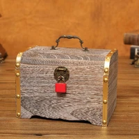 smlxl wooden piggy bank treasure chest savings for coins cash safe money box retro with lock crafts home decoration