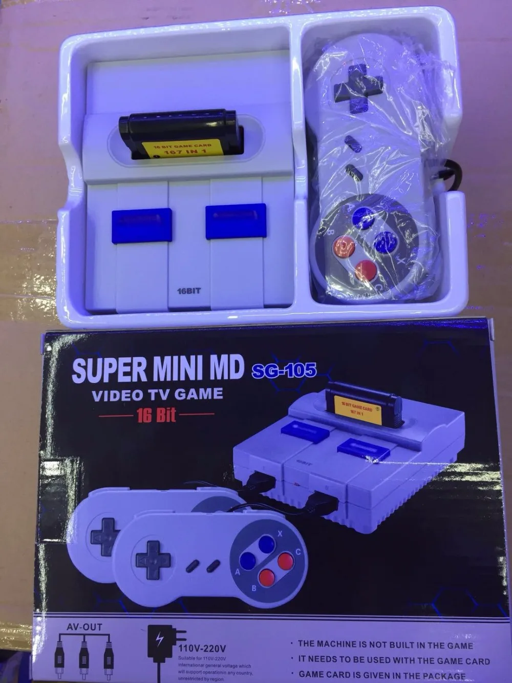 Новая игровая консоль mini MD16 SG-105 16 бит AV с выходом для семейных игр ТВ видео