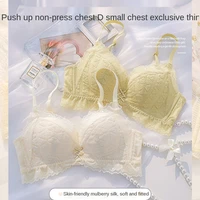 new japanese cotton bra briefs set sexy lace underwear fashion push up comfort bra womens small bra lingerie without steel ring
