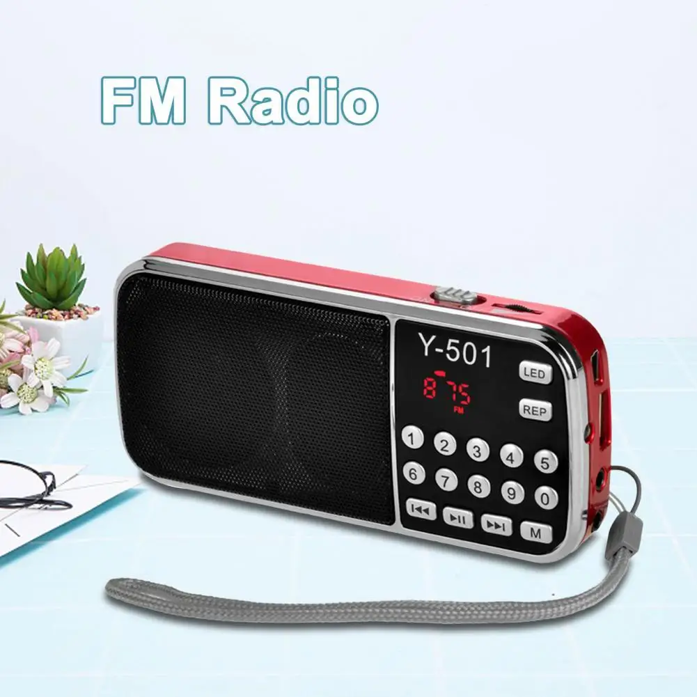 

Y-501 FM Radio Digital Support TF Card USB AUX Portable LED Flashlight Audio Music Player Speaker for Phone Digital Mini Radio