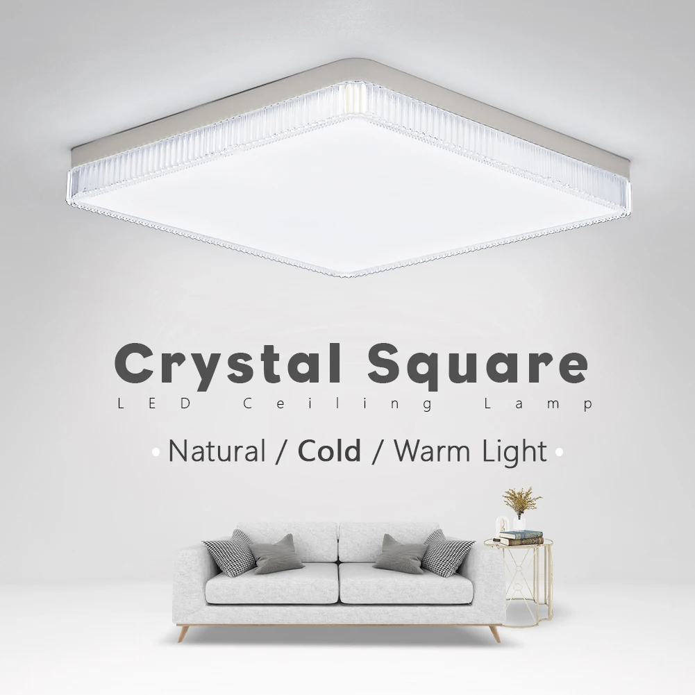 

Crystal Square LED Ceiling Lamp in room 110/220V Natural Light Warm/Cold White Living room Lighting Gear Shell Creative Lighting