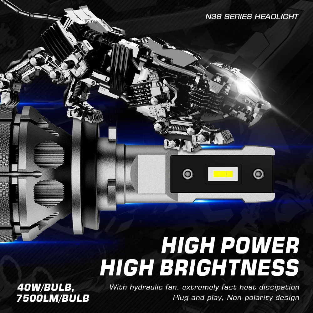 Лампы светодиодные автомобильные NOVSIGHT H11 80 Вт 9003 лм H4 H7 H1 H3 H13 9005 9006 9007 9012