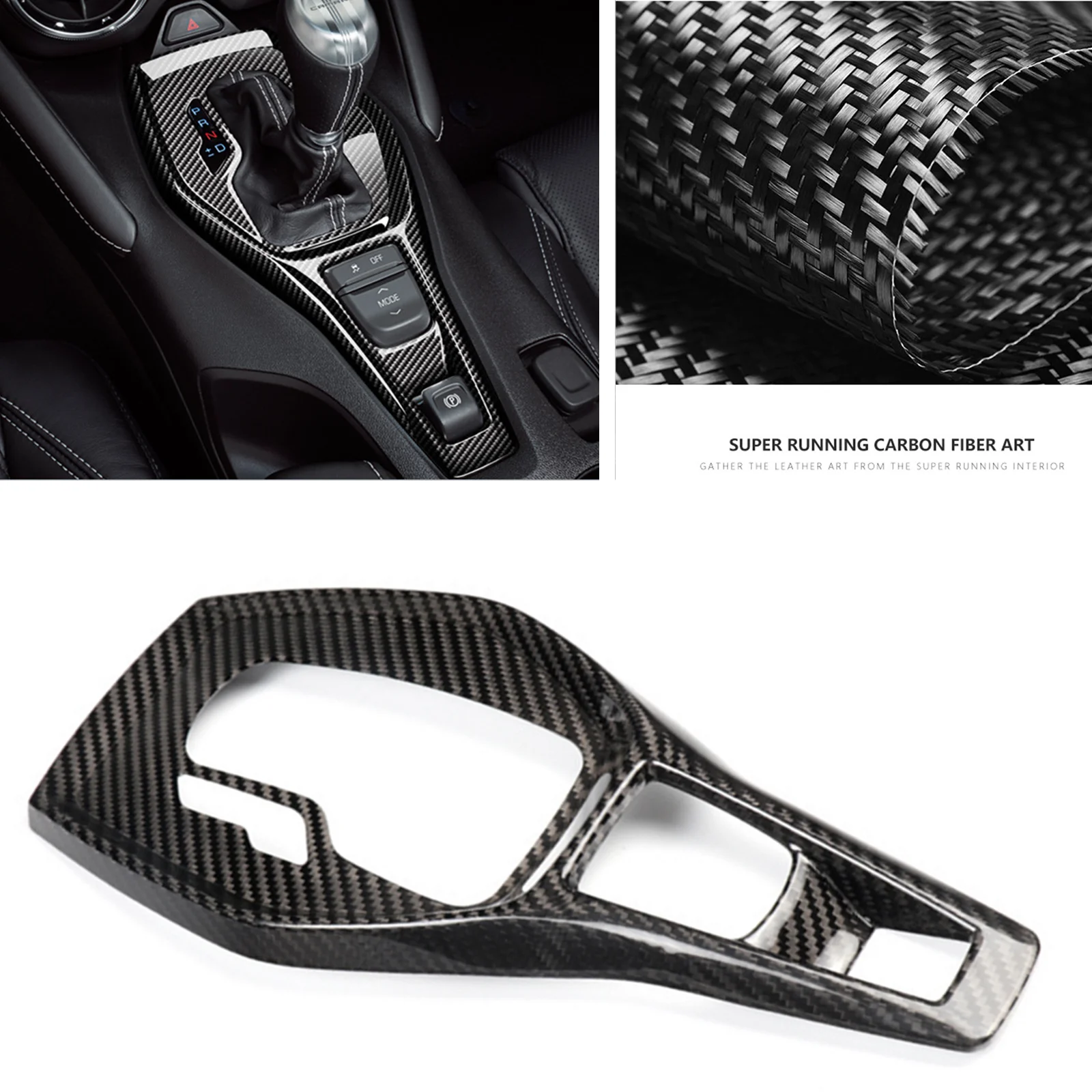 

For Chevrolet Camaro 2016-2019 Gear Shift Box Knob Panel Cover Trim Real Carbon Fiber Car Center Console Board Strip Frame Bezel